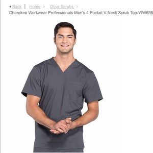 Set of 4 cherokee mens scrub tops ww675 medium